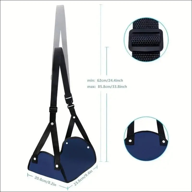 Airplane Footrest with Adjustable Strap – Portable Hammock Leg Rest for Comfortable Travel