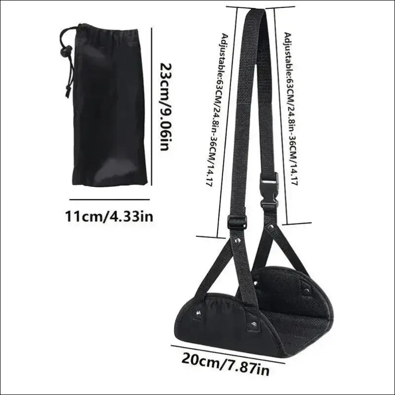 Airplane Footrest with Adjustable Strap – Portable Hammock Leg Rest for Comfortable Travel