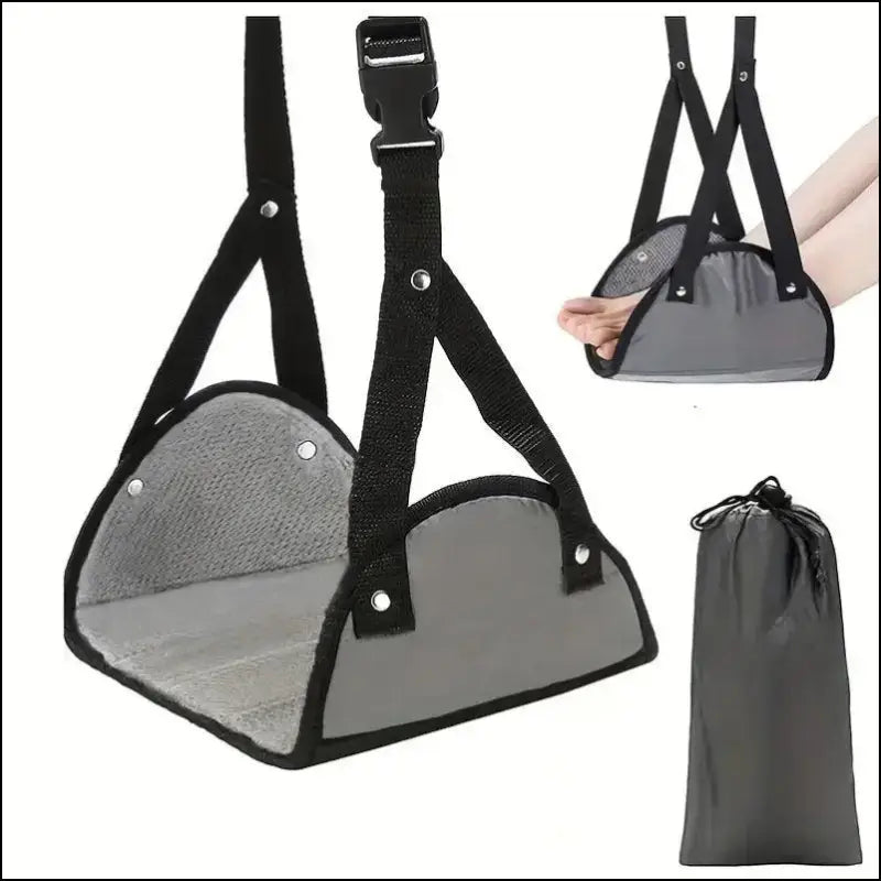 Airplane Footrest with Adjustable Strap – Portable Hammock Leg Rest for Comfortable Travel