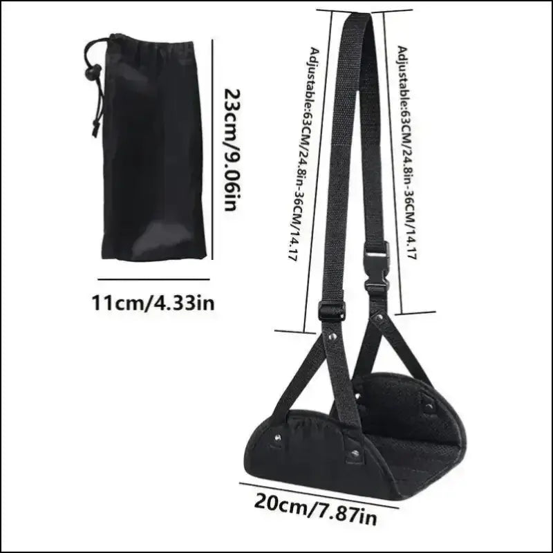 Airplane Footrest with Adjustable Strap – Portable Hammock Leg Rest for Comfortable Travel