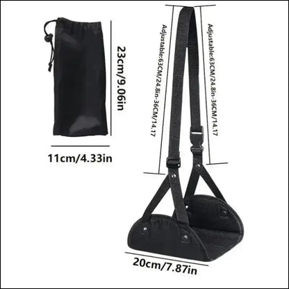 Airplane Footrest with Adjustable Strap – Portable Hammock Leg Rest for Comfortable Travel