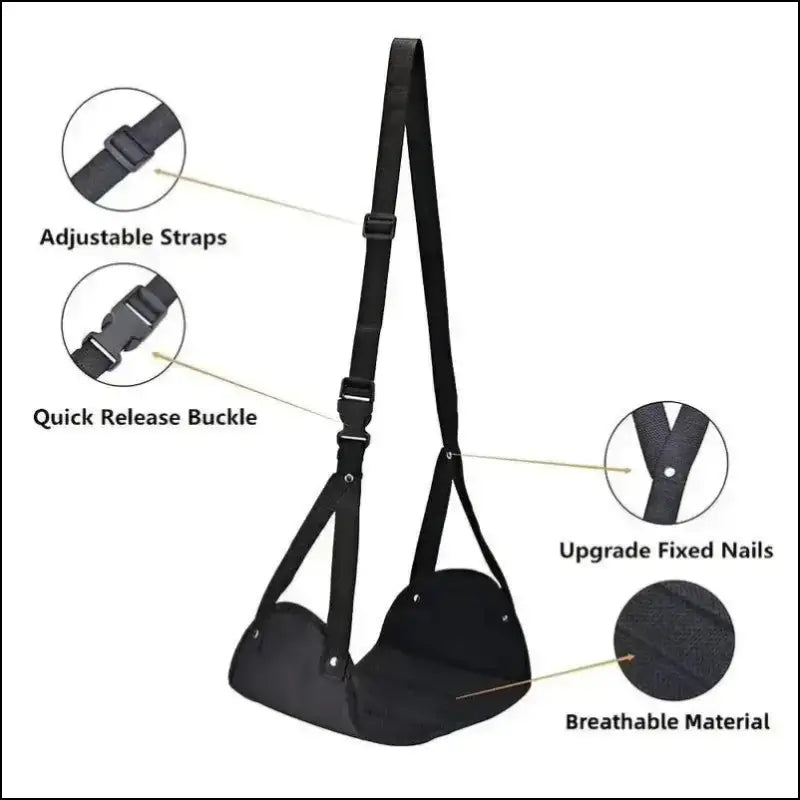 Airplane Footrest with Adjustable Strap – Portable Hammock Leg Rest for Comfortable Travel