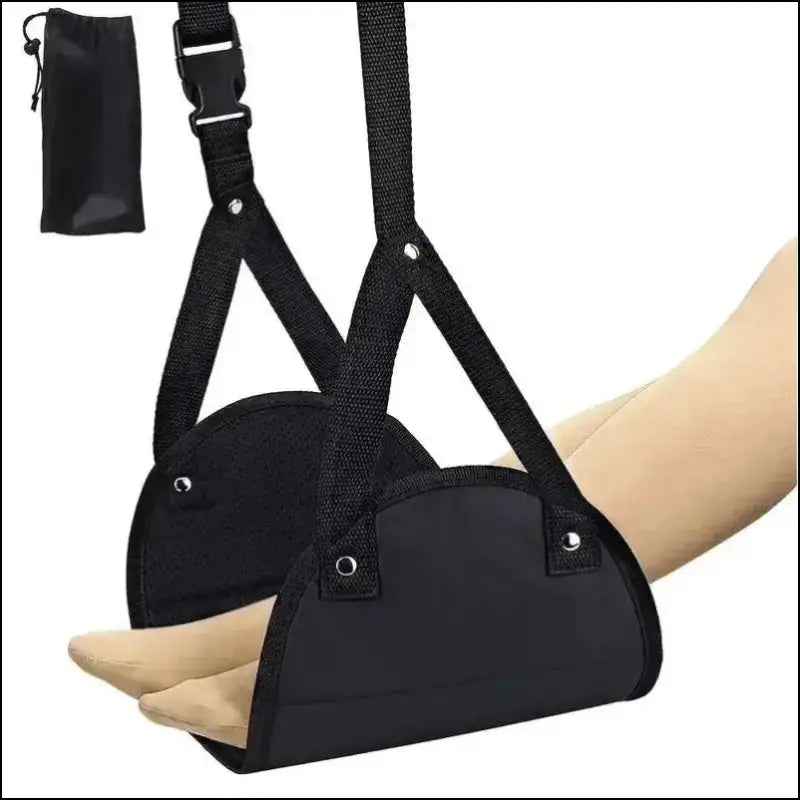 Airplane Footrest with Adjustable Strap – Portable Hammock Leg Rest for Comfortable Travel
