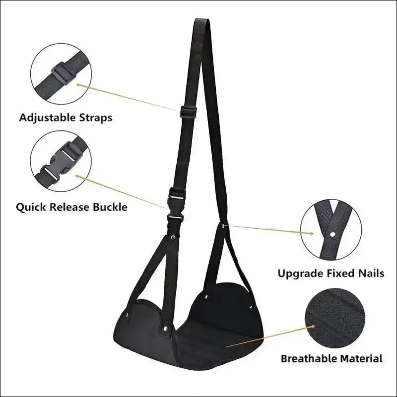 Airplane Footrest with Adjustable Strap – Portable Hammock Leg Rest for Comfortable Travel