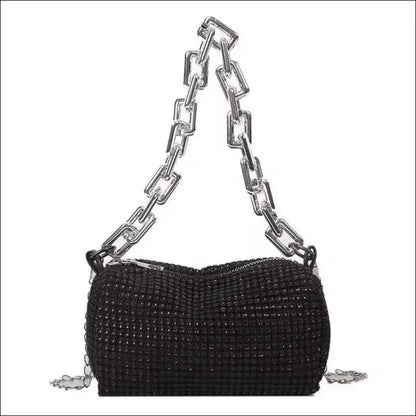 Allover Rhinestone Bucket Bag | Glitter Chain Prom Purse | Women’s Mini Crossbody (6.3*3.54 Inches)