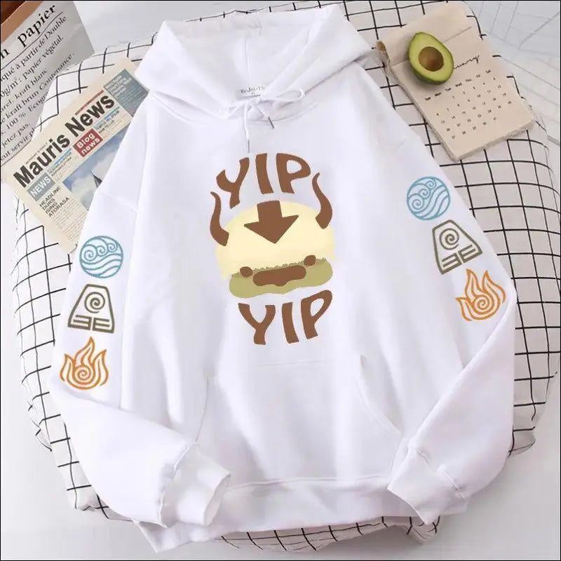 ’Avatar The Last Airbender Appa YIP Hoodie - Plus Size Anime Sweatshirt for Men & Women Autumn Streetwear’ - Avatar