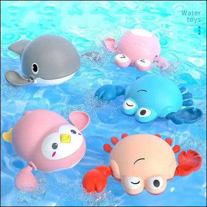 Baby Bath Toys Kids Swimming Clockwork Dolls Play Water Fun Bathing Cute Funny Children Bathroom Shower Bathtub Animals
