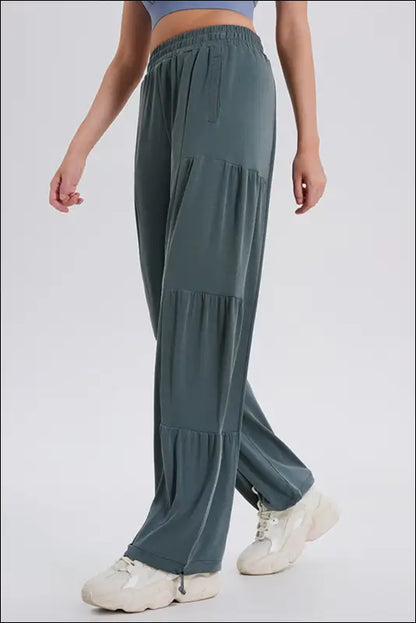 Basic Bae Drawstring Elastic Waist Ruched Joggers