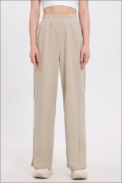 Basic Bae Elastic Waist Wide Leg Pants