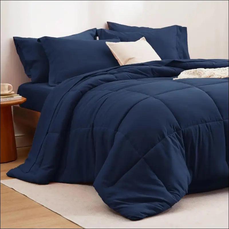 ’Bedsure Reversible Comforter Set - Complete Bed in a Bag with Sheets & Pillowcases for Queen King Full Twin’