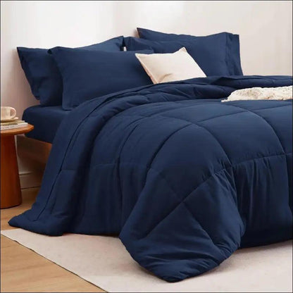’Bedsure Reversible Comforter Set - Complete Bed in a Bag with Sheets & Pillowcases for Queen King Full Twin’
