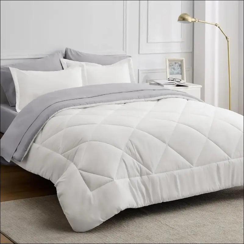 ’Bedsure Reversible Comforter Set - Complete Bed in a Bag with Sheets & Pillowcases for Queen King Full Twin’