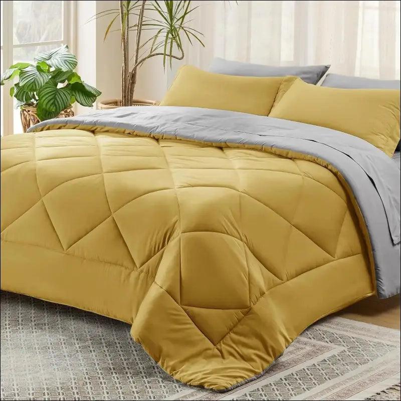 ’Bedsure Reversible Comforter Set - Complete Bed in a Bag with Sheets & Pillowcases for Queen King Full Twin’