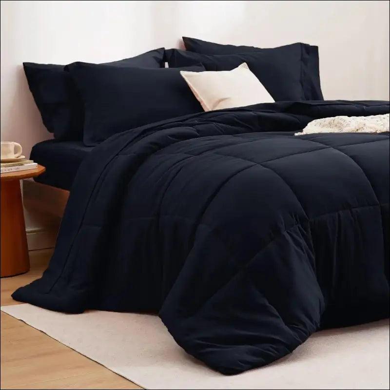 ’Bedsure Reversible Comforter Set - Complete Bed in a Bag with Sheets & Pillowcases for Queen King Full Twin’