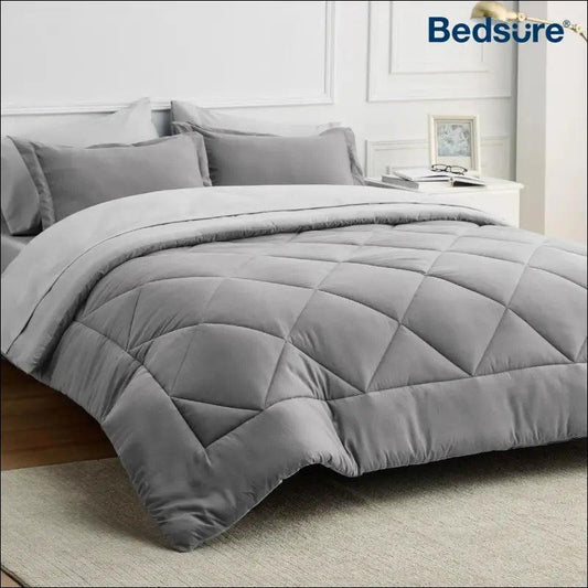 ’Bedsure Reversible Comforter Set - Complete Bed in a Bag with Sheets & Pillowcases for Queen King Full Twin’