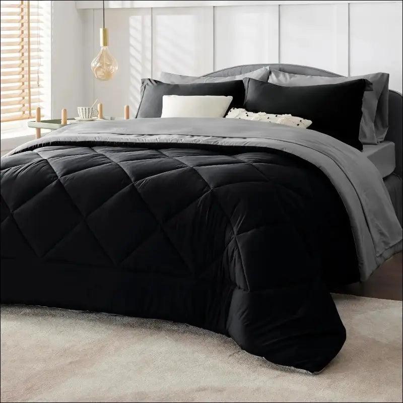 ’Bedsure Reversible Comforter Set - Complete Bed in a Bag with Sheets & Pillowcases for Queen King Full Twin’
