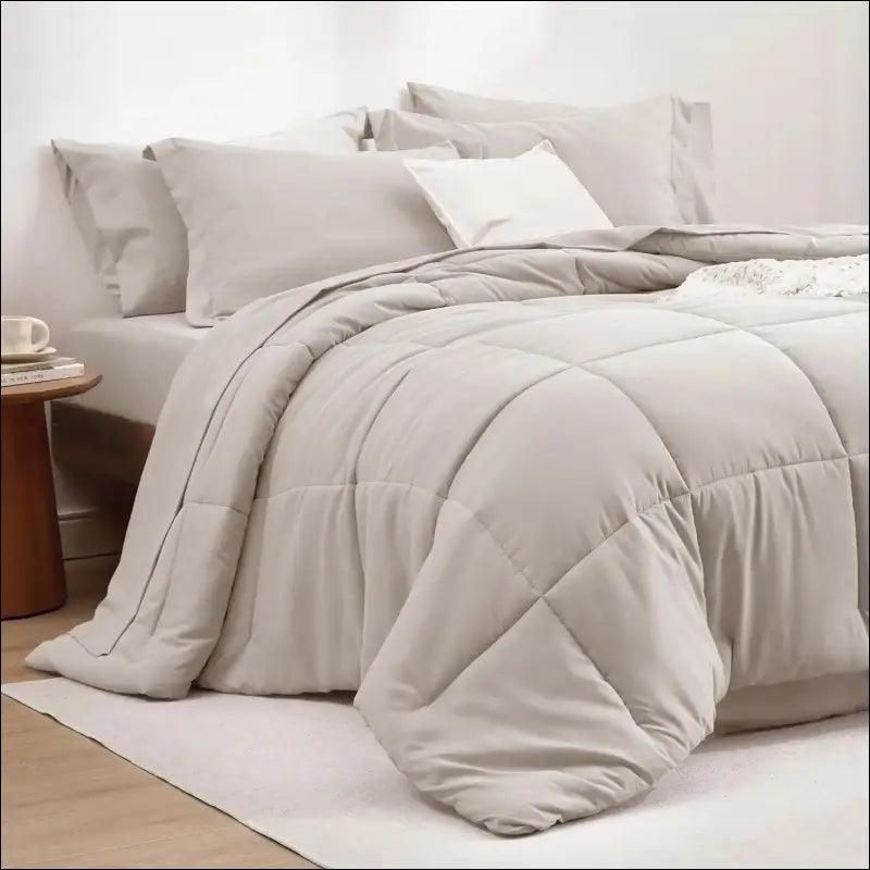 ’Bedsure Reversible Comforter Set - Complete Bed in a Bag with Sheets & Pillowcases for Queen King Full Twin’