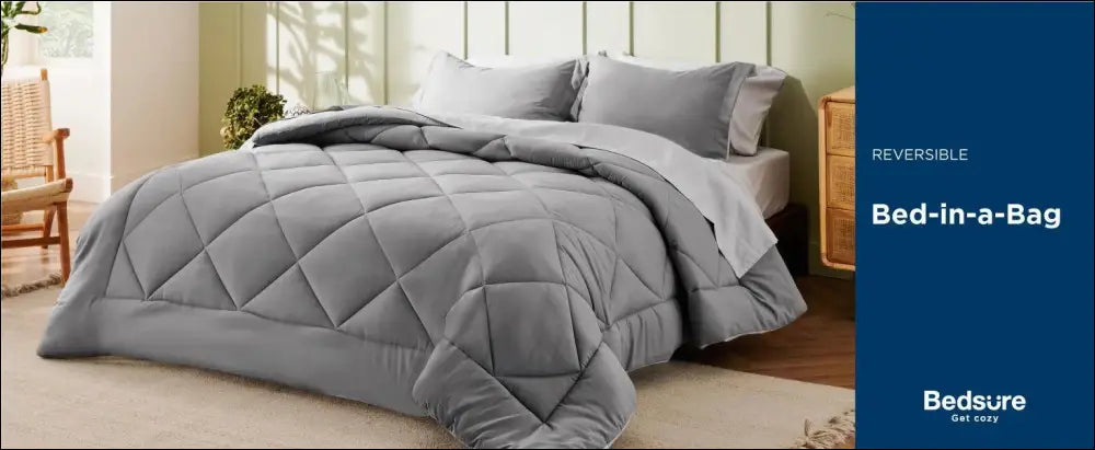 ’Bedsure Reversible Comforter Set - Complete Bed in a Bag with Sheets & Pillowcases for Queen King Full Twin’
