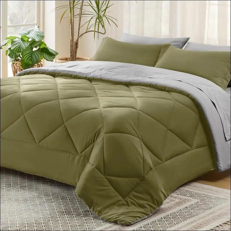 ’Bedsure Reversible Comforter Set - Complete Bed in a Bag with Sheets & Pillowcases for Queen King Full Twin’