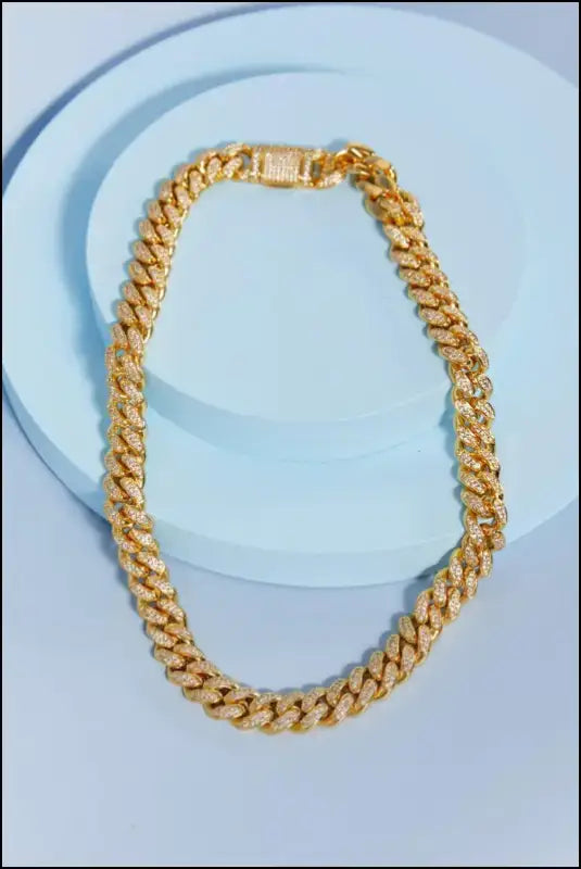 Brass Curb Chain Necklace - Gold / One Size