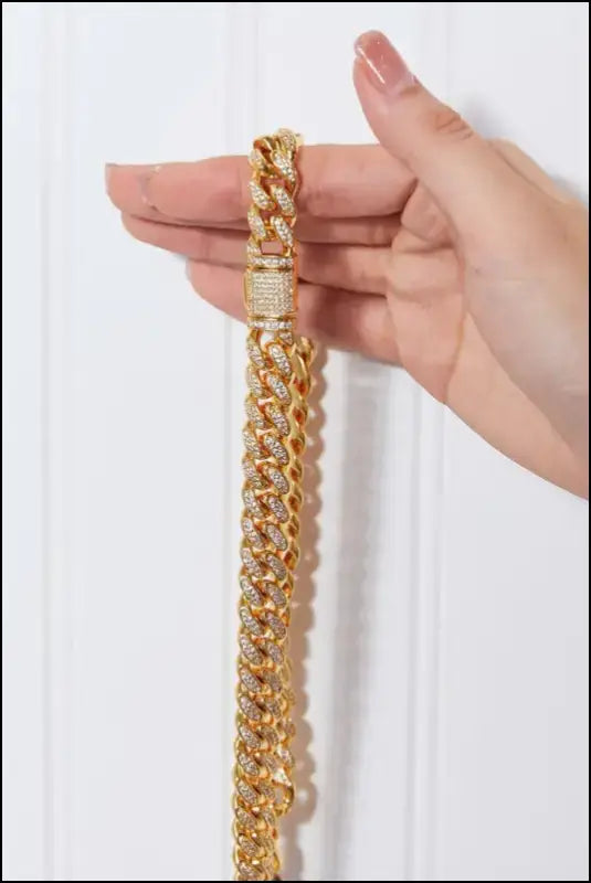 Brass Curb Chain Necklace - Gold / One Size