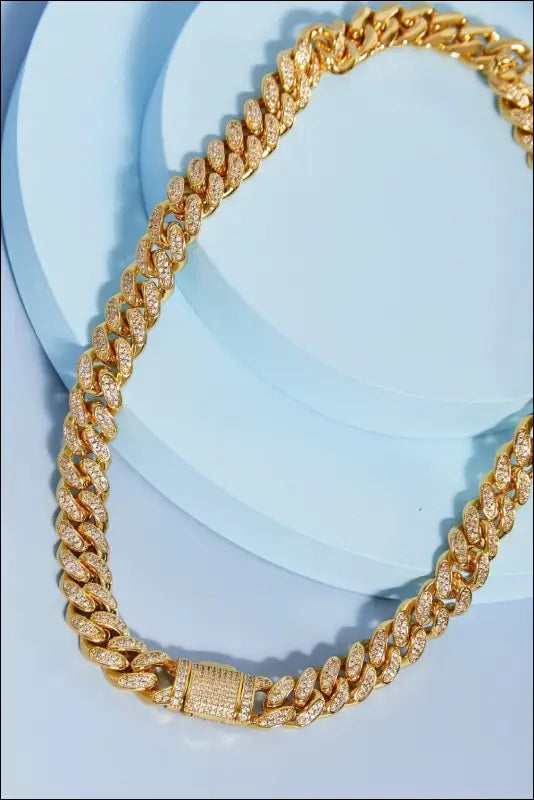 Brass Curb Chain Necklace - Gold / One Size
