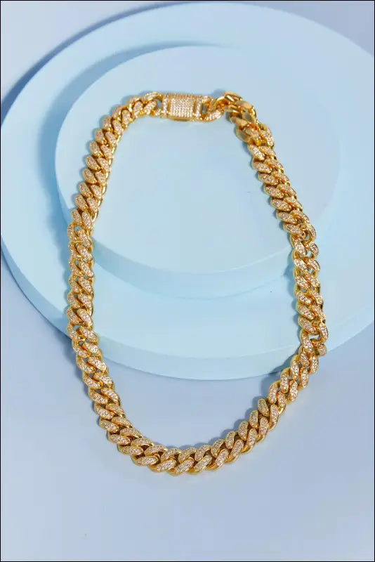 Brass Curb Chain Necklace - Gold / One Size