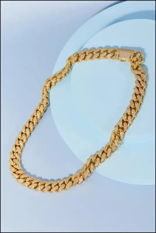 Brass Curb Chain Necklace - Gold / One Size