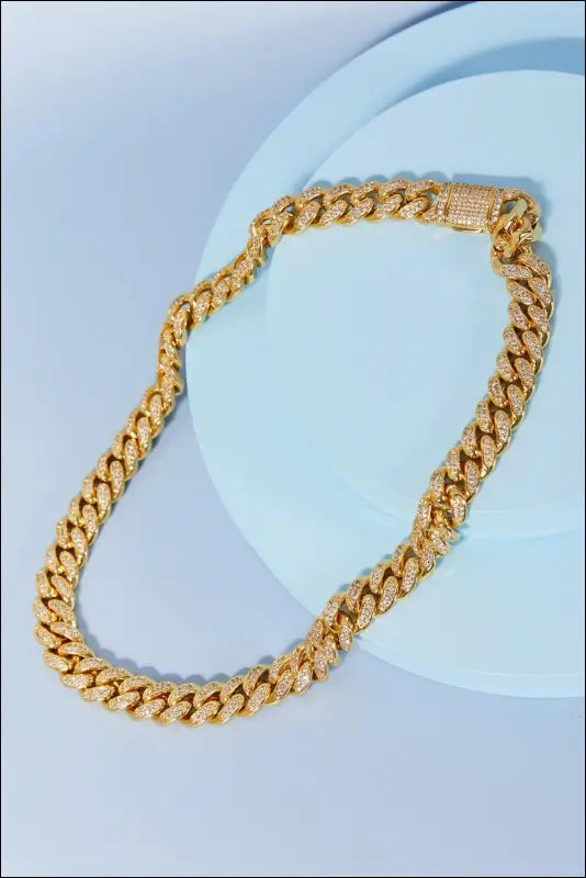 Brass Curb Chain Necklace - Gold / One Size