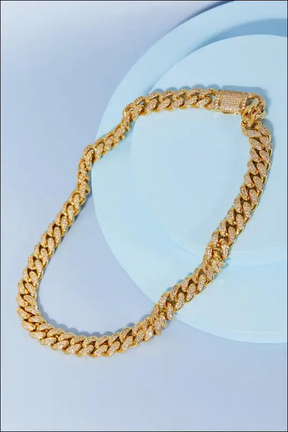 Brass Curb Chain Necklace - Gold / One Size