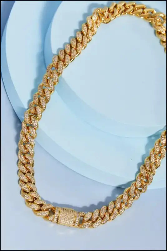 Brass Curb Chain Necklace - Gold / One Size