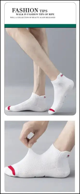 Bright Color Ankle No Show Socks Men’s Breathable Running Deodorant Invisible Sport Street Fashion Travel 5 Pairs