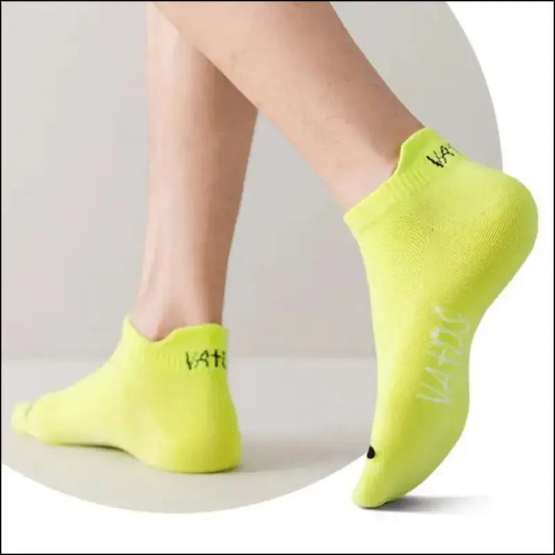 Bright Color Ankle No Show Socks Men’s Breathable Running Deodorant Invisible Sport Street Fashion Travel 5 Pairs