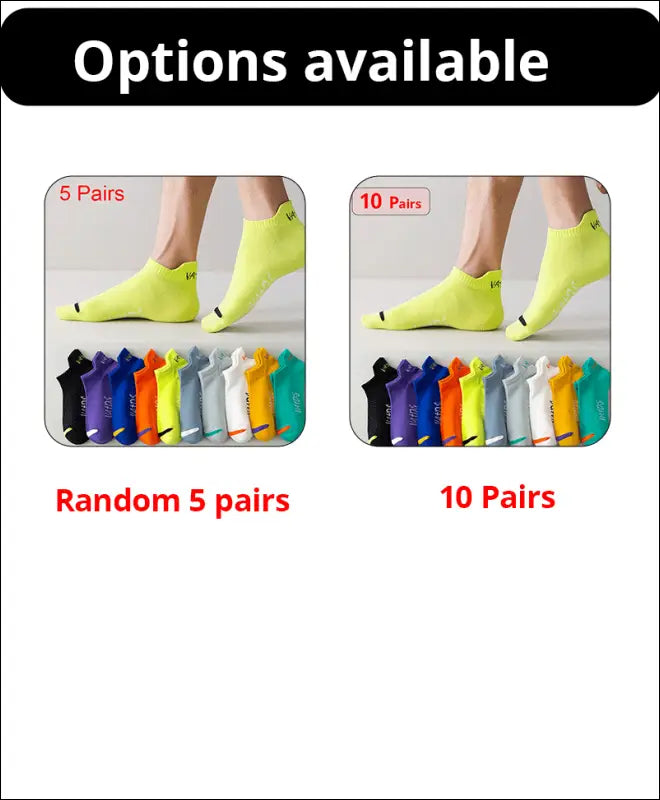 Bright Color Ankle No Show Socks Men’s Breathable Running Deodorant Invisible Sport Street Fashion Travel 5 Pairs