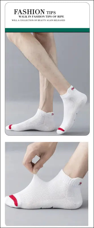 Bright Color Ankle No Show Socks Men’s Breathable Running Deodorant Invisible Sport Street Fashion Travel 5 Pairs