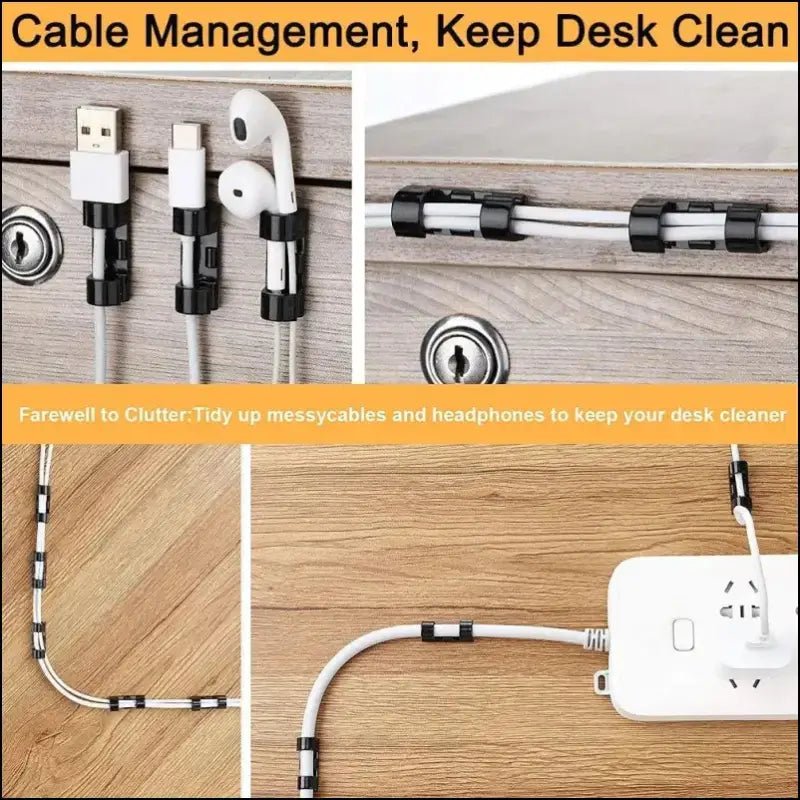 Cable Organizer Clips for Desktop & Wall Untoom Charging Holder Wire Data Line Winder PC Phones and USB Cables