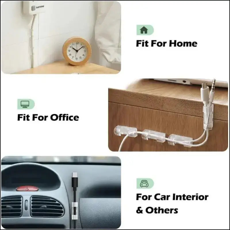 Cable Organizer Clips for Desktop & Wall Untoom Charging Holder Wire Data Line Winder PC Phones and USB Cables