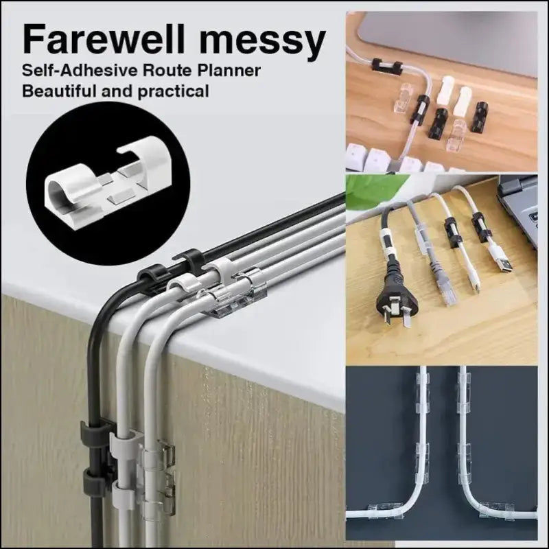 Cable Organizer Clips for Desktop & Wall Untoom Charging Holder Wire Data Line Winder PC Phones and USB Cables