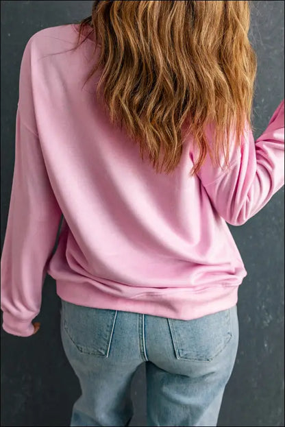 Contrast Heart Long Sleeve Sweatshirt