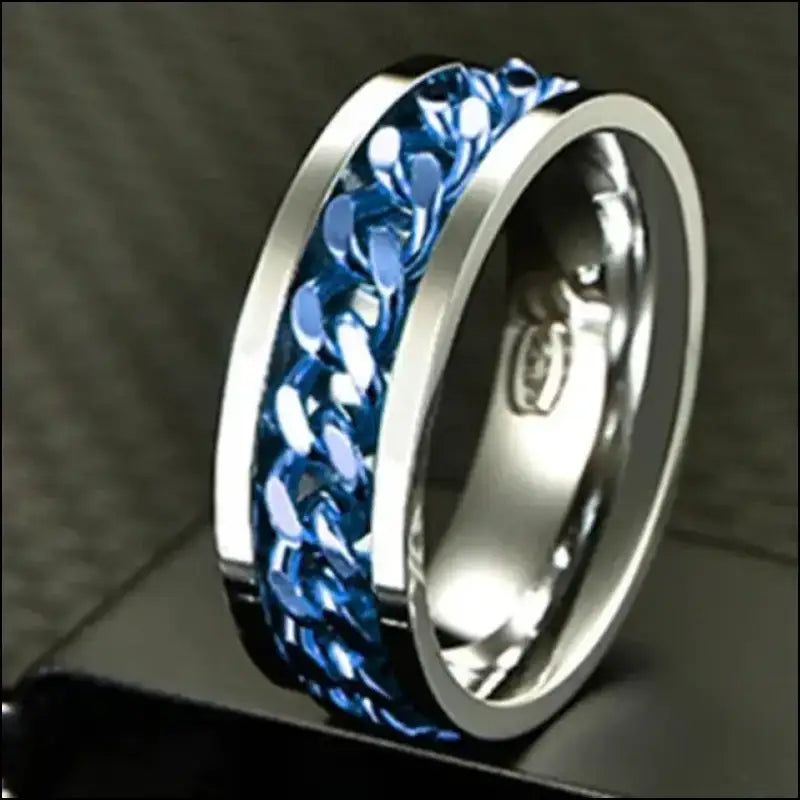 Cool Stainless Steel Rotatable Spinner Ring for Men & Women – High-Quality Chain Punk Jewelry Party or Gift - Men/Women