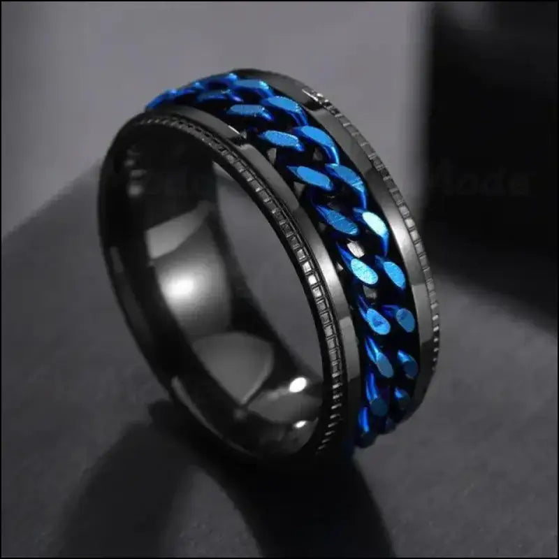 Cool Stainless Steel Rotatable Spinner Ring for Men & Women – High-Quality Chain Punk Jewelry Party or Gift - Men/Women