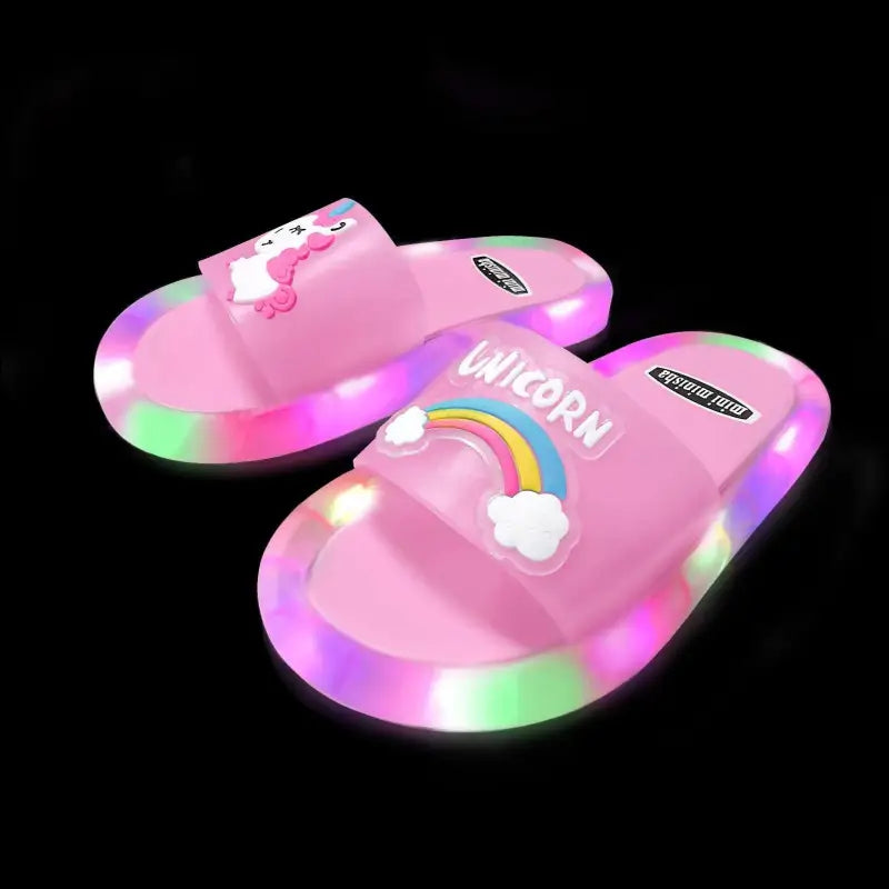 ’Cute Cartoon Animal Slippers for Kids | Lighted Fashion Boys & Girls | Comfortable Toddler Bathroom Sandals | Fun