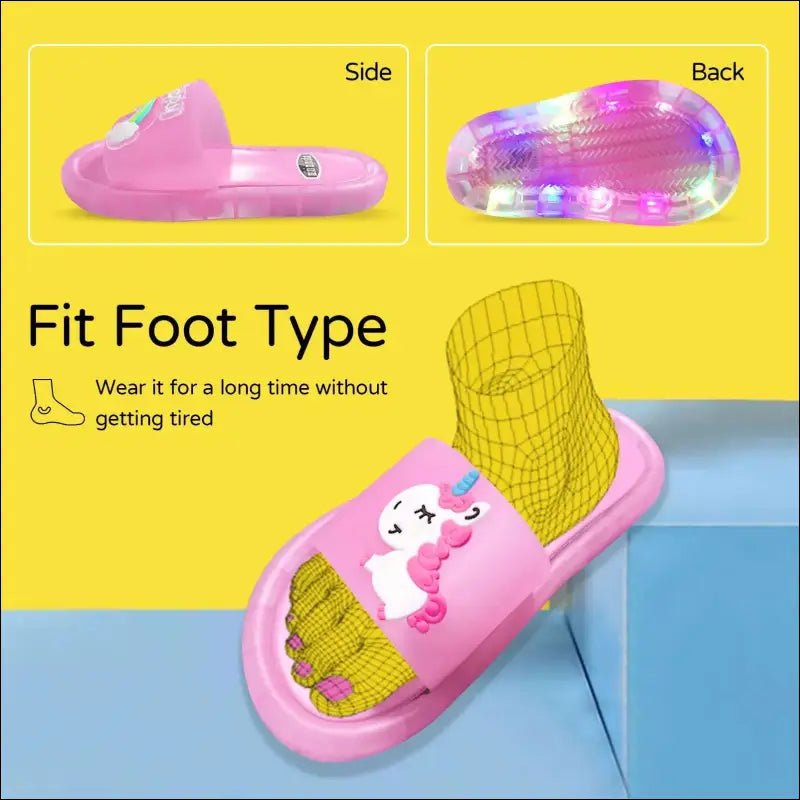 ’Cute Cartoon Animal Slippers for Kids | Lighted Fashion Boys & Girls | Comfortable Toddler Bathroom Sandals | Fun