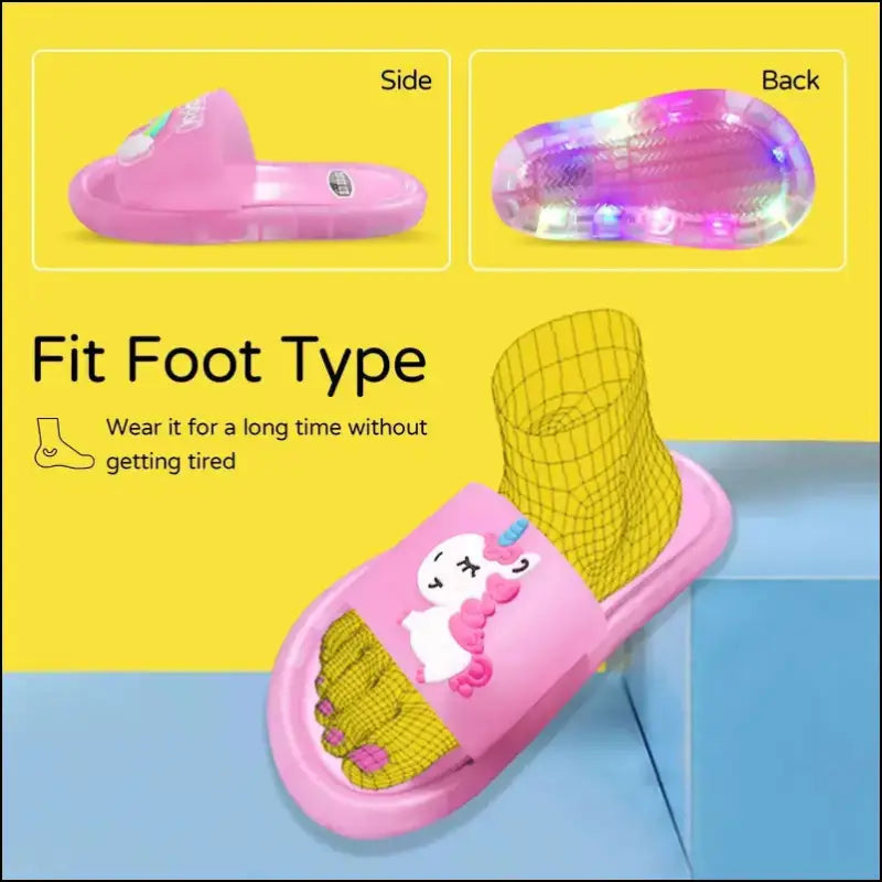 ’Cute Cartoon Animal Slippers for Kids | Lighted Fashion Boys & Girls | Comfortable Toddler Bathroom Sandals | Fun
