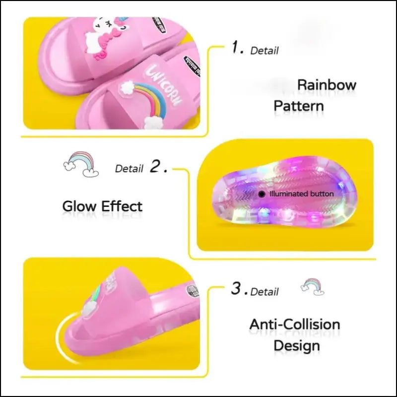 ’Cute Cartoon Animal Slippers for Kids | Lighted Fashion Boys & Girls | Comfortable Toddler Bathroom Sandals | Fun
