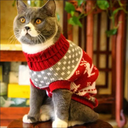 Cute Cat Sweater Costume - Winter Warm Pet Clothes for Cats Sphynx Pullover Cozy Apparel Gatos & Mascotas