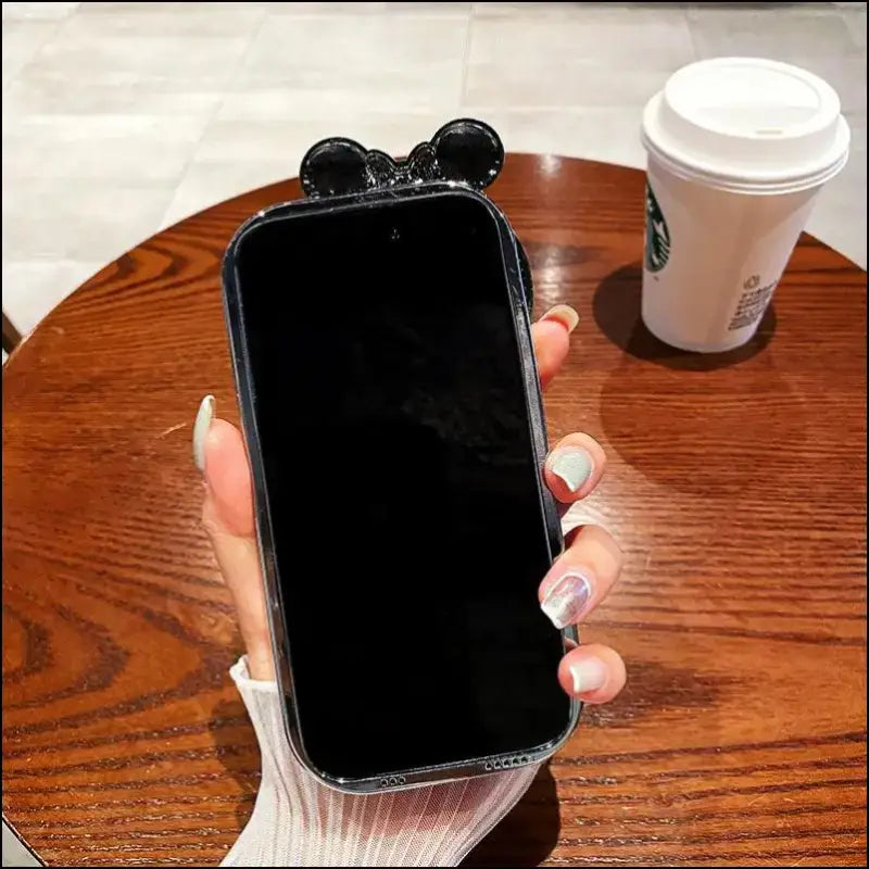 Cute Soft Cover Phone Case for iPhone 16 15 Pro Max with Cartoon Stand Holder 14 13 Camera Protection - Cases