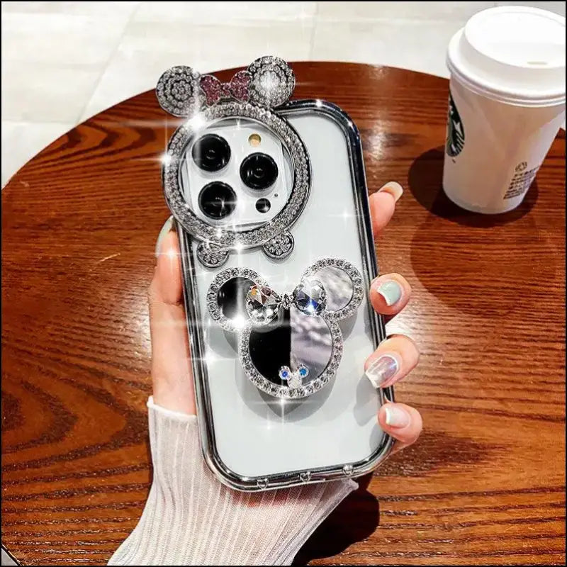 Cute Soft Cover Phone Case for iPhone 16 15 Pro Max with Cartoon Stand Holder 14 13 Camera Protection - Cases