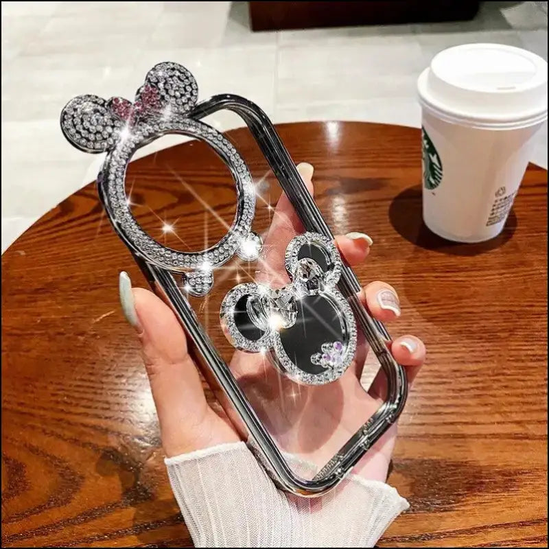 Cute Soft Cover Phone Case for iPhone 16 15 Pro Max with Cartoon Stand Holder 14 13 Camera Protection - Cases