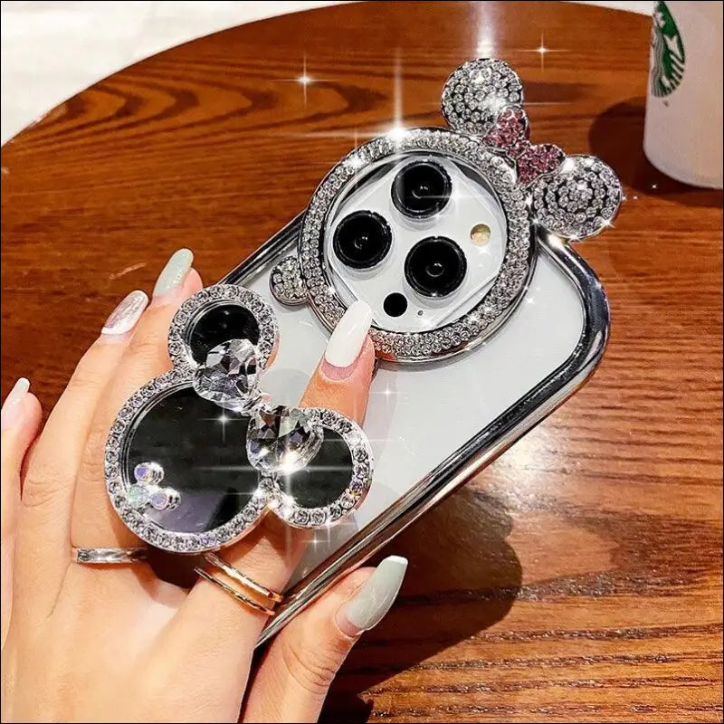 Cute Soft Cover Phone Case for iPhone 16 15 Pro Max with Cartoon Stand Holder 14 13 Camera Protection - Cases